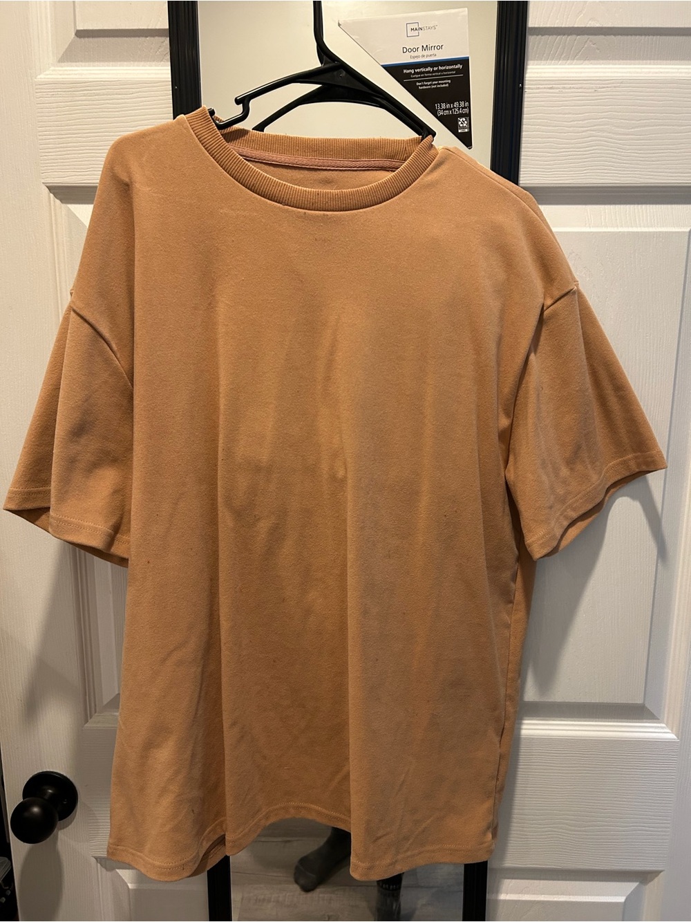 Men's Short-Sleeve Crewneck Tee in Tan with matching shorts